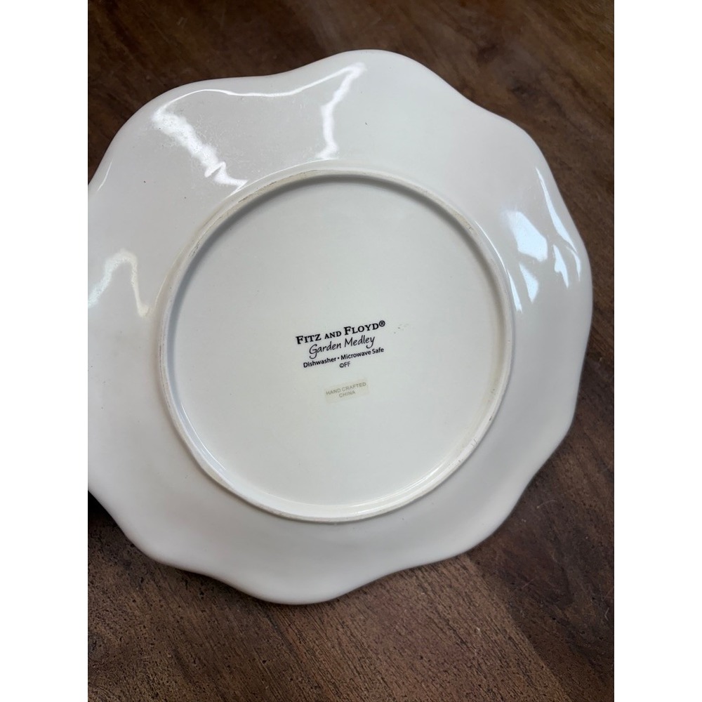 Fitz and Floyd Garden Medley Plate Floral Hand Crafted Dishwasher Safe - Picture 6 of 8
